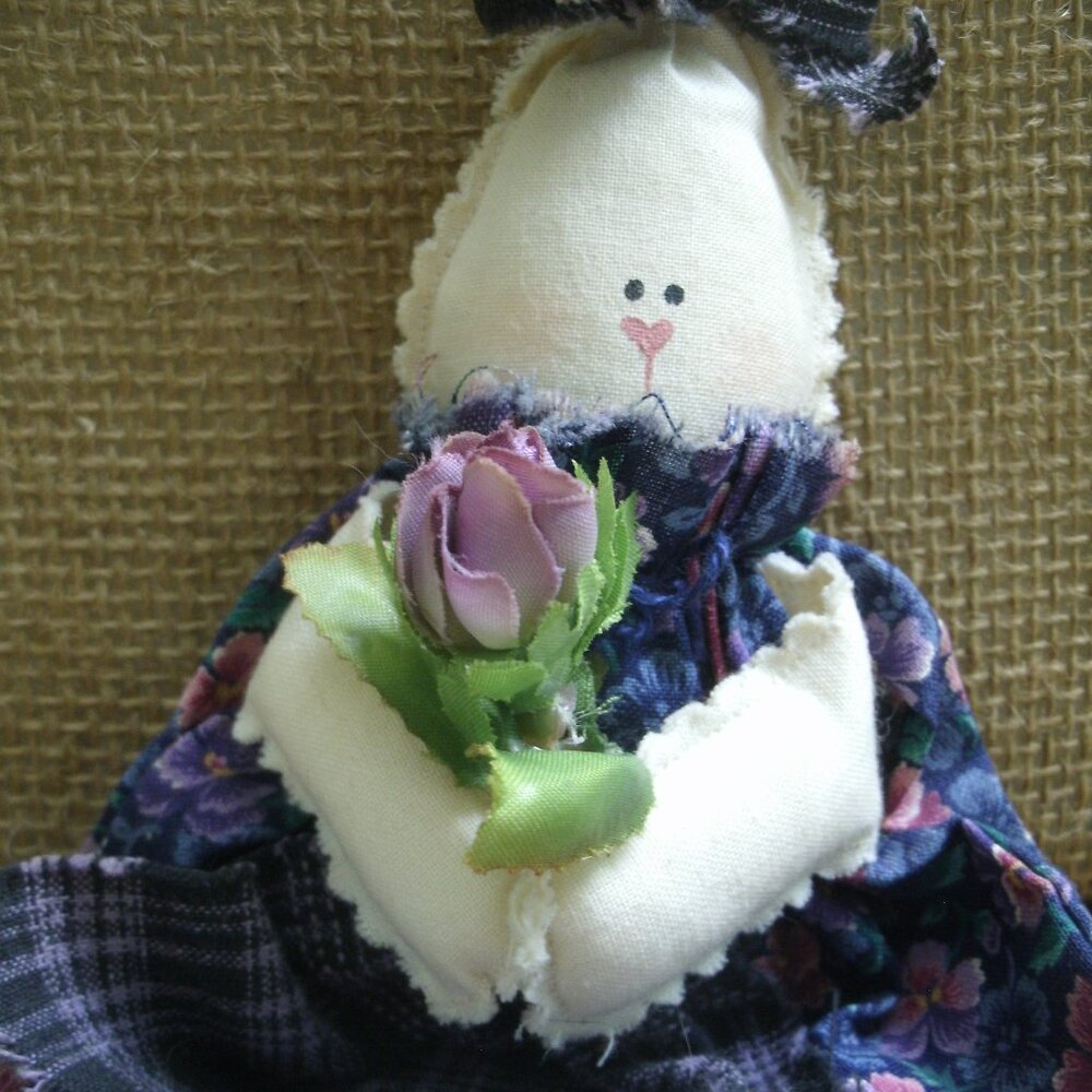 Vintage Handmade Cloth Rabbit Doll - Picture 3 of 14